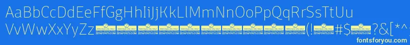 DomotikaThinTrial Font – Yellow Fonts on Blue Background