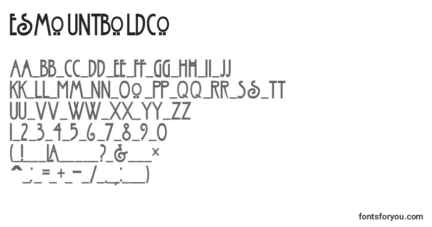 A fonte EsmountBoldCo – alfabeto, números, caracteres especiais