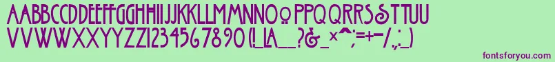 EsmountBoldCo-fontti – violetit fontit vihreällä taustalla