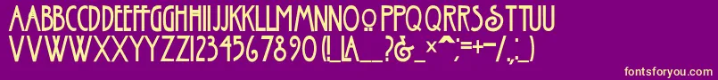 Czcionka EsmountBoldCo – żółte czcionki na fioletowym tle