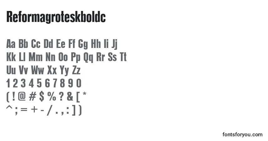 A fonte Reformagroteskboldc – alfabeto, números, caracteres especiais