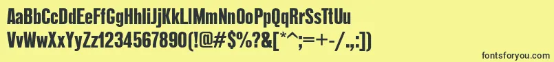 Reformagroteskboldc Font – Black Fonts on Yellow Background