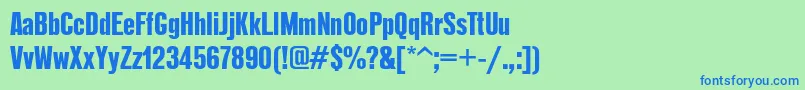 Reformagroteskboldc Font – Blue Fonts on Green Background