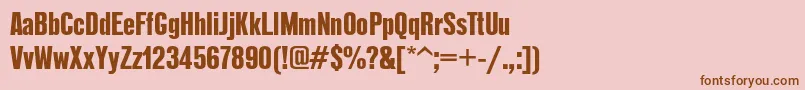 Reformagroteskboldc Font – Brown Fonts on Pink Background