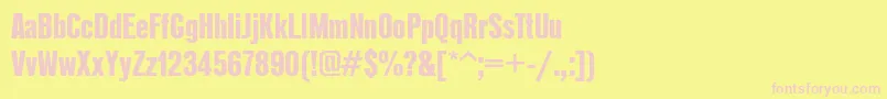 Reformagroteskboldc Font – Pink Fonts on Yellow Background