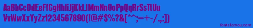 Reformagroteskboldc Font – Purple Fonts on Blue Background