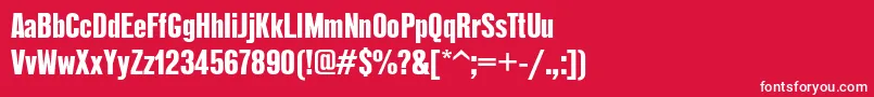 フォントReformagroteskboldc – 赤い背景に白い文字