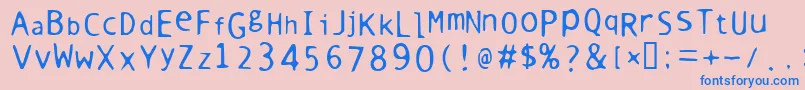 Warm Font – Blue Fonts on Pink Background