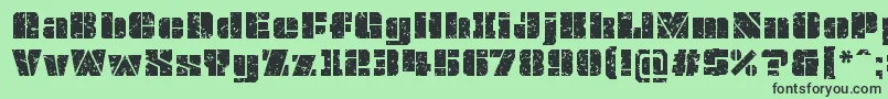 OvrkllGrunge Font – Black Fonts on Green Background