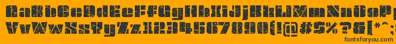 OvrkllGrunge Font – Black Fonts on Orange Background