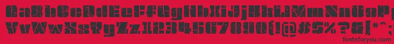 OvrkllGrunge Font – Black Fonts on Red Background