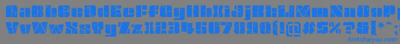 OvrkllGrunge-Schriftart – Blaue Schriften auf grauem Hintergrund