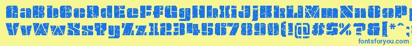 More about OvrkllGrunge Font OvrkllGrunge Font – Blue Fonts on Yellow Background