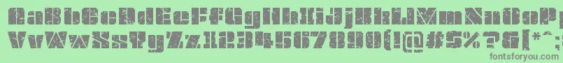 OvrkllGrunge Font – Gray Fonts on Green Background