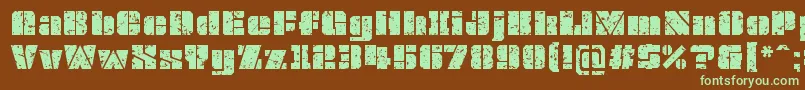 OvrkllGrunge Font – Green Fonts on Brown Background