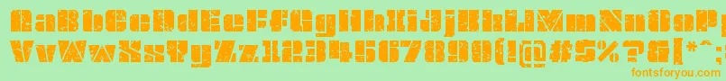 OvrkllGrunge Font – Orange Fonts on Green Background