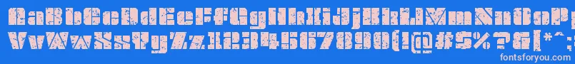 OvrkllGrunge Font – Pink Fonts on Blue Background