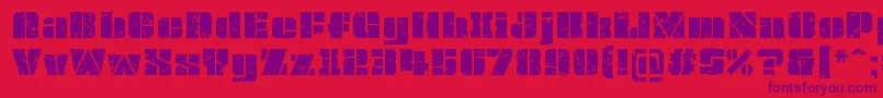 OvrkllGrunge Font – Purple Fonts on Red Background