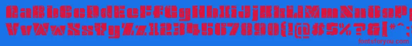 More about OvrkllGrunge Font OvrkllGrunge Font – Red Fonts on Blue Background