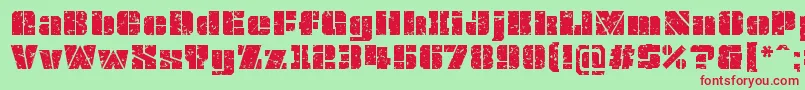 OvrkllGrunge Font – Red Fonts on Green Background