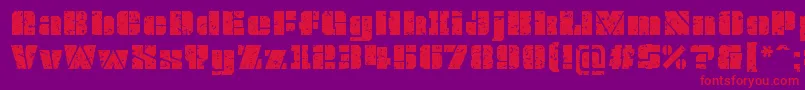 OvrkllGrunge Font – Red Fonts on Purple Background
