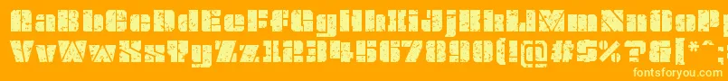 More about OvrkllGrunge Font OvrkllGrunge Font – Yellow Fonts on Orange Background
