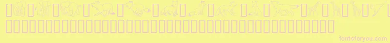 WildKingdomEToK Font – Pink Fonts on Yellow Background