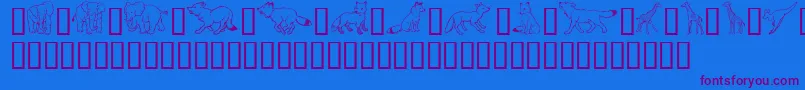 WildKingdomEToK Font – Purple Fonts on Blue Background