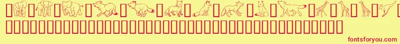 WildKingdomEToK Font – Red Fonts on Yellow Background