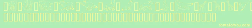 WildKingdomEToK Font – Yellow Fonts on Green Background