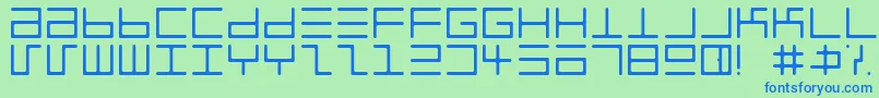 EppyEvansRoundLight Font – Blue Fonts on Green Background