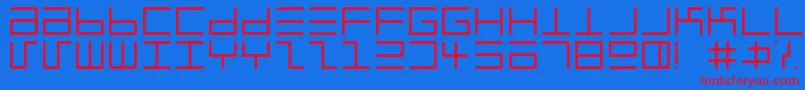 EppyEvansRoundLight Font – Red Fonts on Blue Background