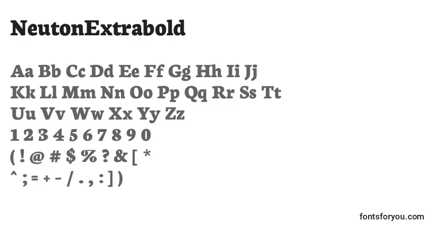 NeutonExtraboldフォント–アルファベット、数字、特殊文字