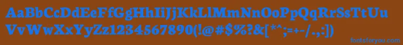 Fonte NeutonExtrabold – fontes azuis em um fundo marrom
