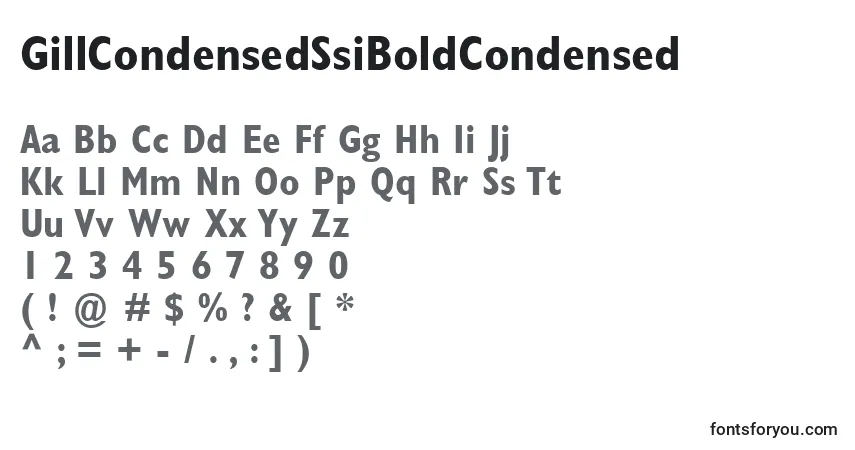 A fonte GillCondensedSsiBoldCondensed – alfabeto, números, caracteres especiais