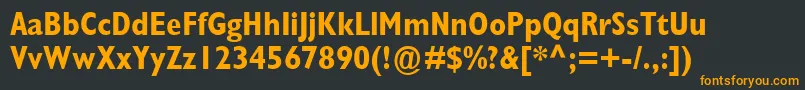Шрифт GillCondensedSsiBoldCondensed – оранжевые шрифты на чёрном фоне
