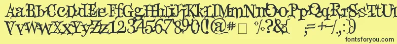 DevilsSnare Font – Black Fonts on Yellow Background