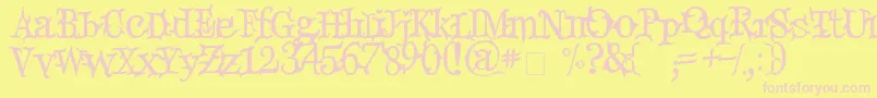Шрифт DevilsSnare – розовые шрифты на жёлтом фоне