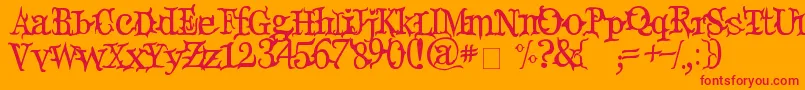 DevilsSnare Font – Red Fonts on Orange Background