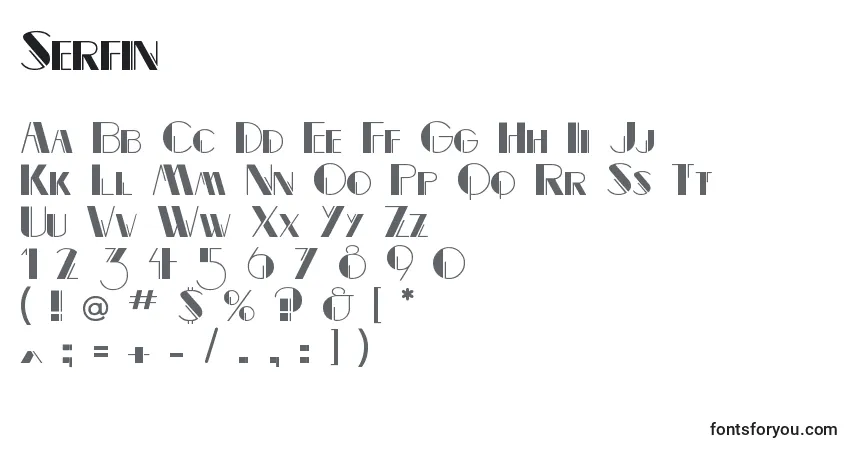 Шрифт Serfin – алфавит, цифры, специальные символы