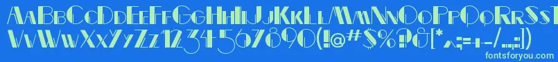 Serfin Font – Green Fonts on Blue Background