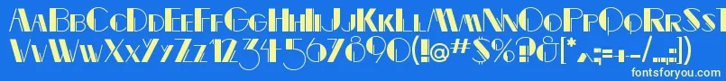 Serfin Font – Yellow Fonts on Blue Background