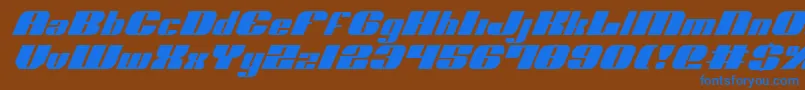 NoloContendreItalic Font – Blue Fonts on Brown Background