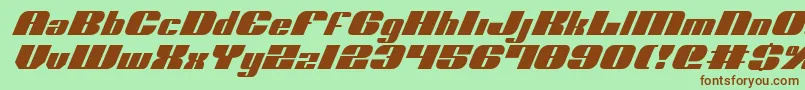 フォントNoloContendreItalic – 緑の背景に茶色のフォント