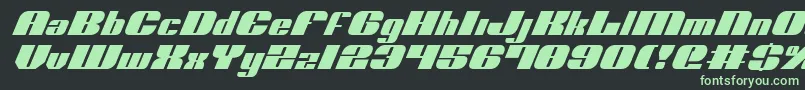 フォントNoloContendreItalic – 黒い背景に緑の文字