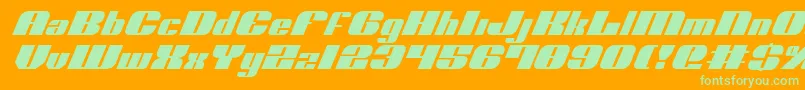 Шрифт NoloContendreItalic – зелёные шрифты на оранжевом фоне