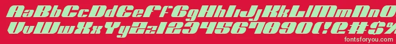 Czcionka NoloContendreItalic – zielone czcionki na czerwonym tle