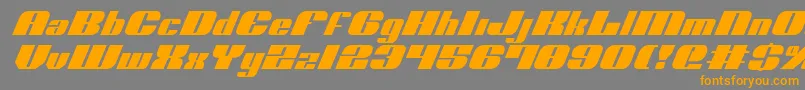 NoloContendreItalic-Schriftart – Orangefarbene Schriften auf grauem Hintergrund