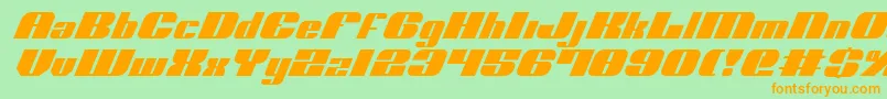 Шрифт NoloContendreItalic – оранжевые шрифты на зелёном фоне