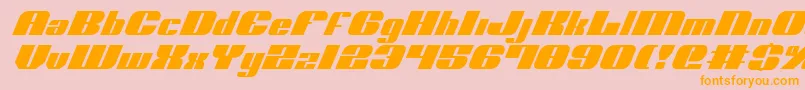 フォントNoloContendreItalic – オレンジの文字がピンクの背景にあります。